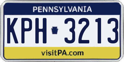 PA license plate KPH3213
