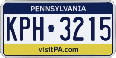 PA license plate KPH3215