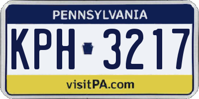 PA license plate KPH3217