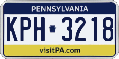 PA license plate KPH3218