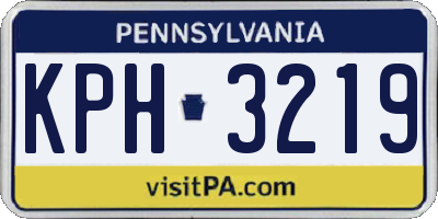PA license plate KPH3219