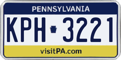 PA license plate KPH3221