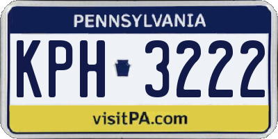PA license plate KPH3222