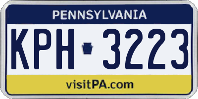 PA license plate KPH3223