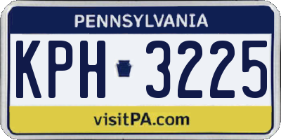 PA license plate KPH3225