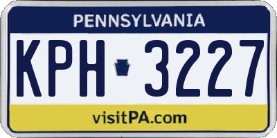 PA license plate KPH3227