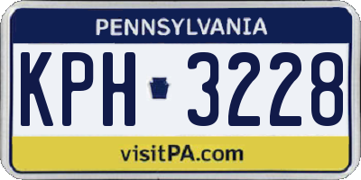 PA license plate KPH3228