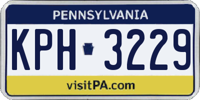PA license plate KPH3229