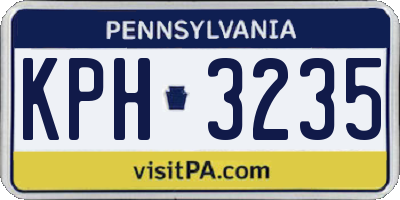 PA license plate KPH3235