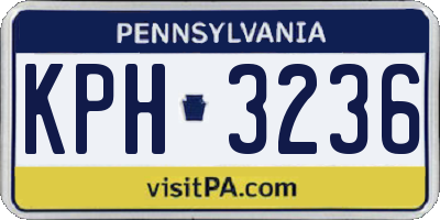 PA license plate KPH3236