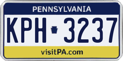 PA license plate KPH3237