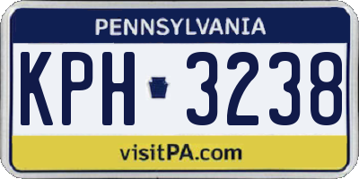PA license plate KPH3238