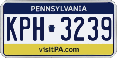 PA license plate KPH3239