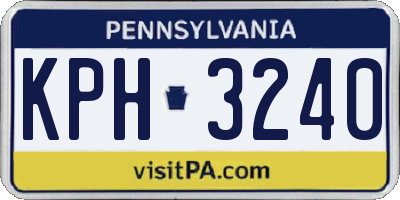 PA license plate KPH3240