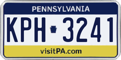 PA license plate KPH3241