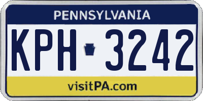 PA license plate KPH3242