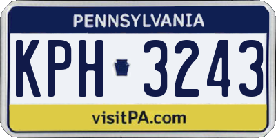 PA license plate KPH3243