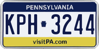PA license plate KPH3244
