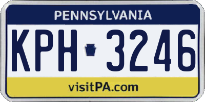 PA license plate KPH3246