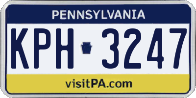 PA license plate KPH3247
