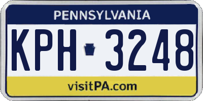 PA license plate KPH3248