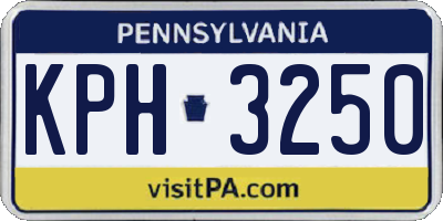 PA license plate KPH3250