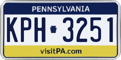 PA license plate KPH3251