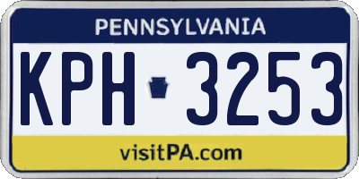 PA license plate KPH3253
