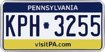 PA license plate KPH3255