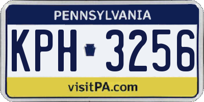 PA license plate KPH3256