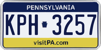 PA license plate KPH3257