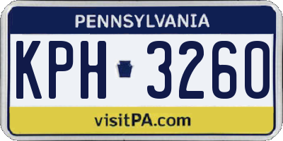 PA license plate KPH3260