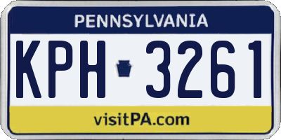 PA license plate KPH3261
