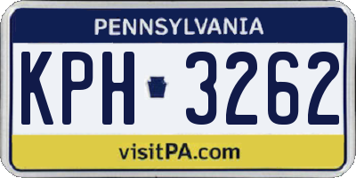 PA license plate KPH3262
