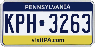 PA license plate KPH3263