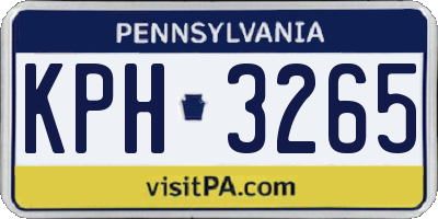 PA license plate KPH3265