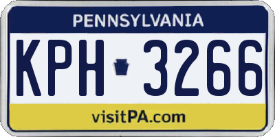 PA license plate KPH3266