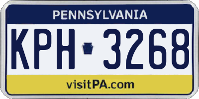 PA license plate KPH3268