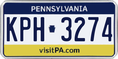 PA license plate KPH3274