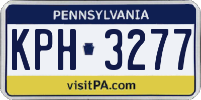 PA license plate KPH3277