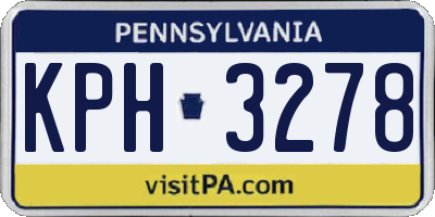 PA license plate KPH3278