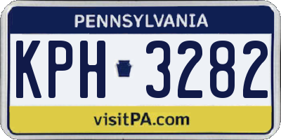 PA license plate KPH3282