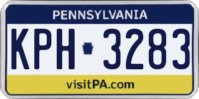 PA license plate KPH3283
