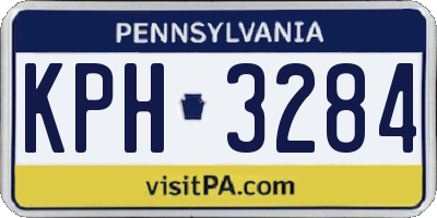 PA license plate KPH3284