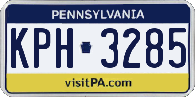 PA license plate KPH3285