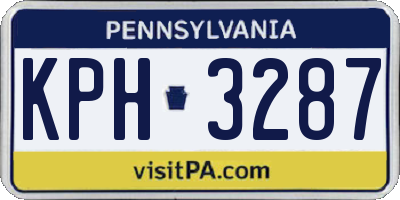 PA license plate KPH3287