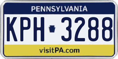 PA license plate KPH3288