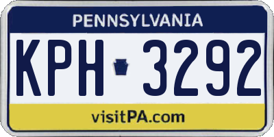 PA license plate KPH3292