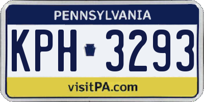 PA license plate KPH3293