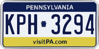 PA license plate KPH3294